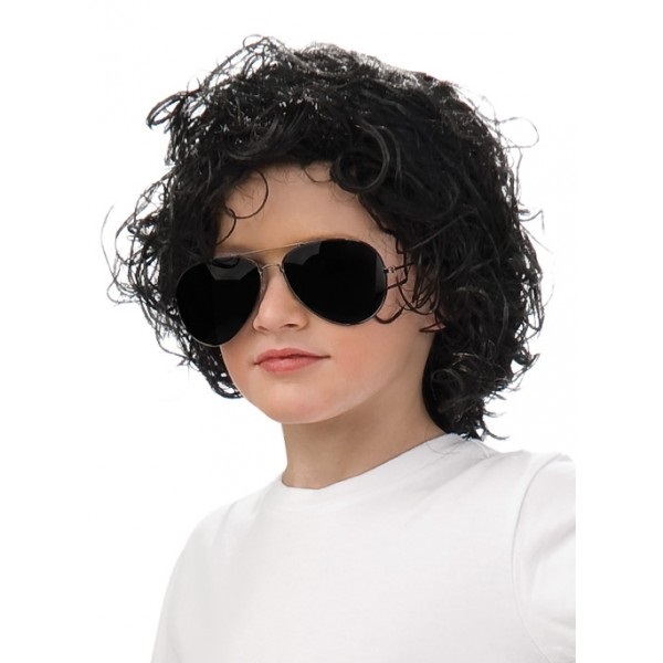 Peluca de los 80 de Michael Jackson para niño
