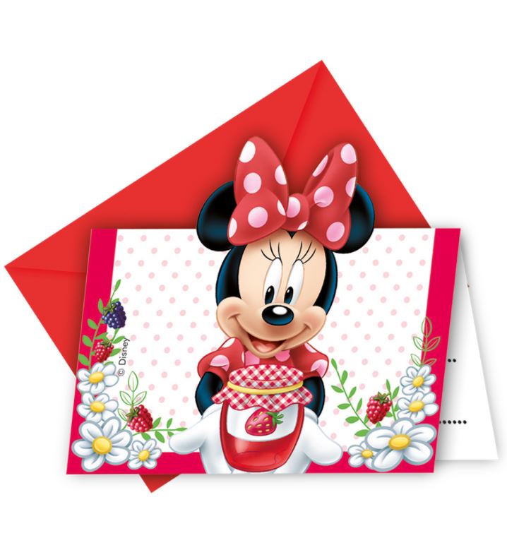 Invitaciones Minnie Mouse roja