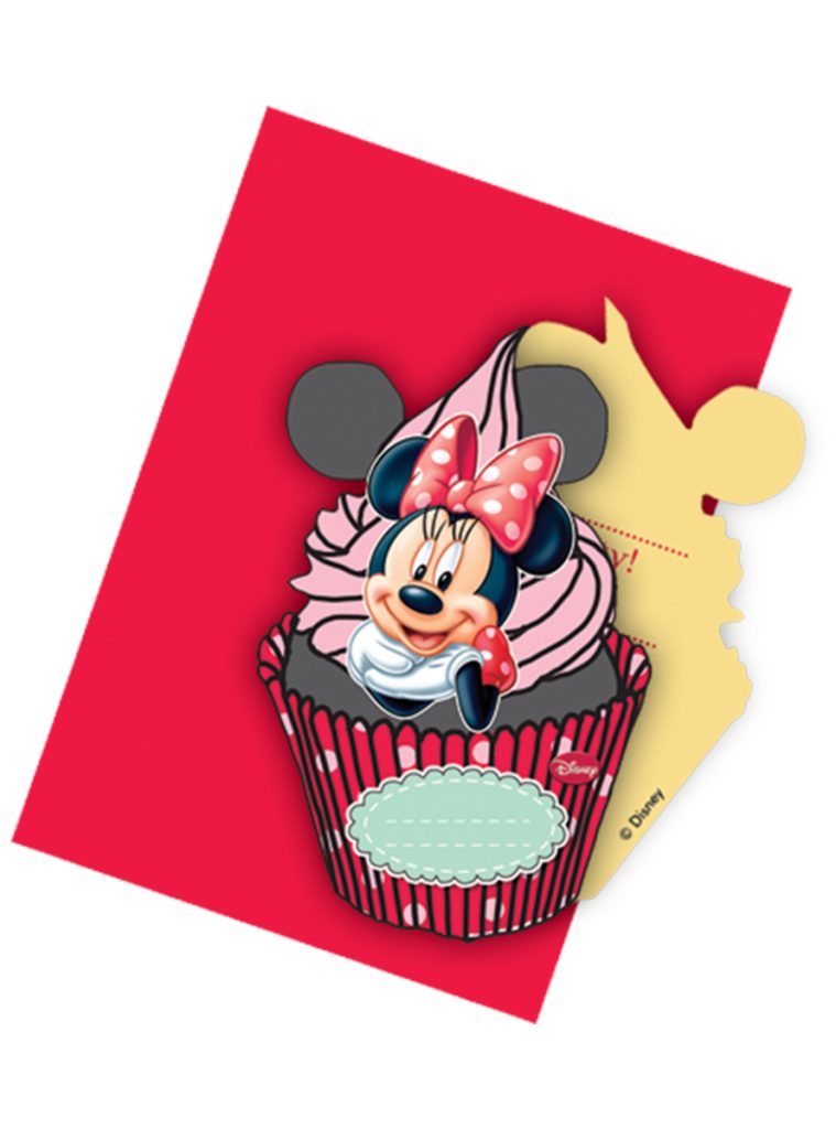 Invitaciones Minnie Mouse café