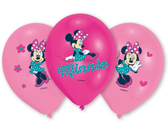 Set 6 globos Minnie Mouse