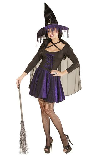 disfraz bruja violeta mujer halloween