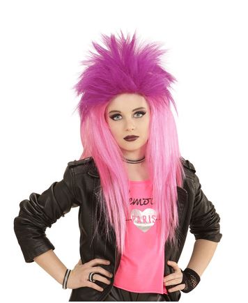 peluca punkarra rosa