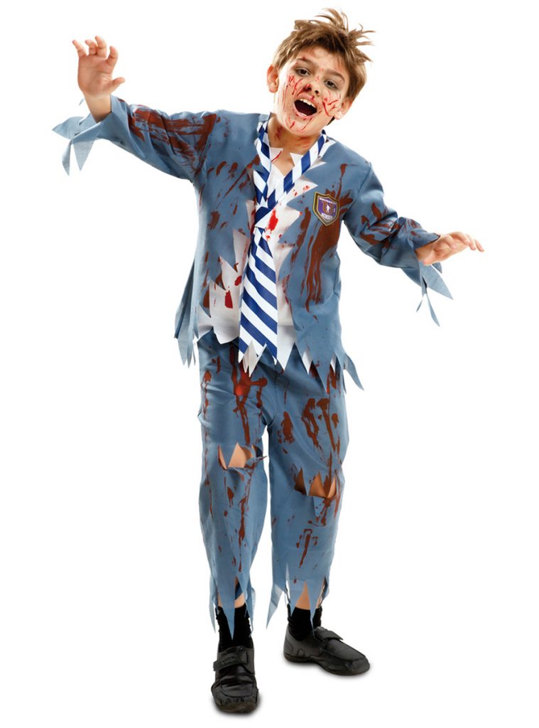 Disfraz de zombie niño colegial