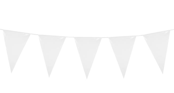 Banderines blancos para decoración baby shower