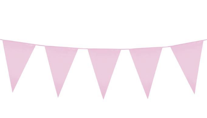 Banderines rosas para decoración baby shower