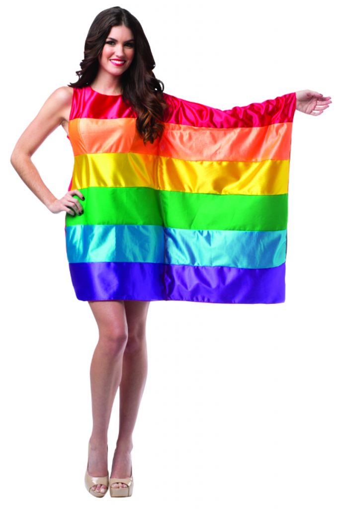 Disfraz de bandera del orgullo gay para mujer