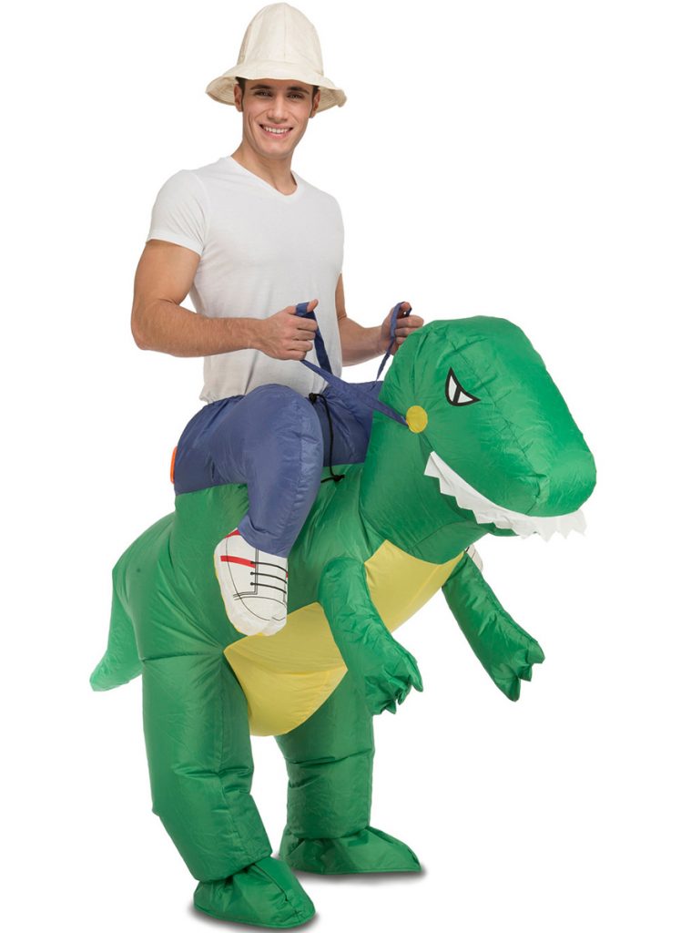 Disfraz hinchable de dinosaurio domado