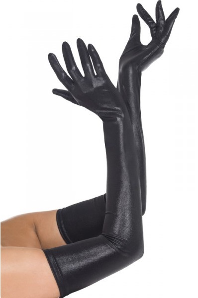 black-leather-effect-gloves